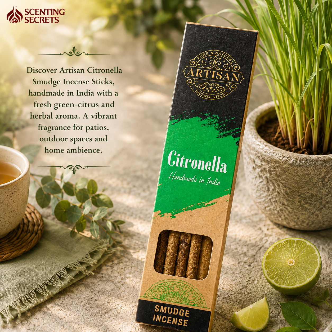 Citronella Smudge Incense sticks by Artisan