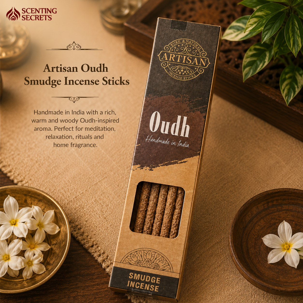 Oudh Smudge Incense sticks by Artisan