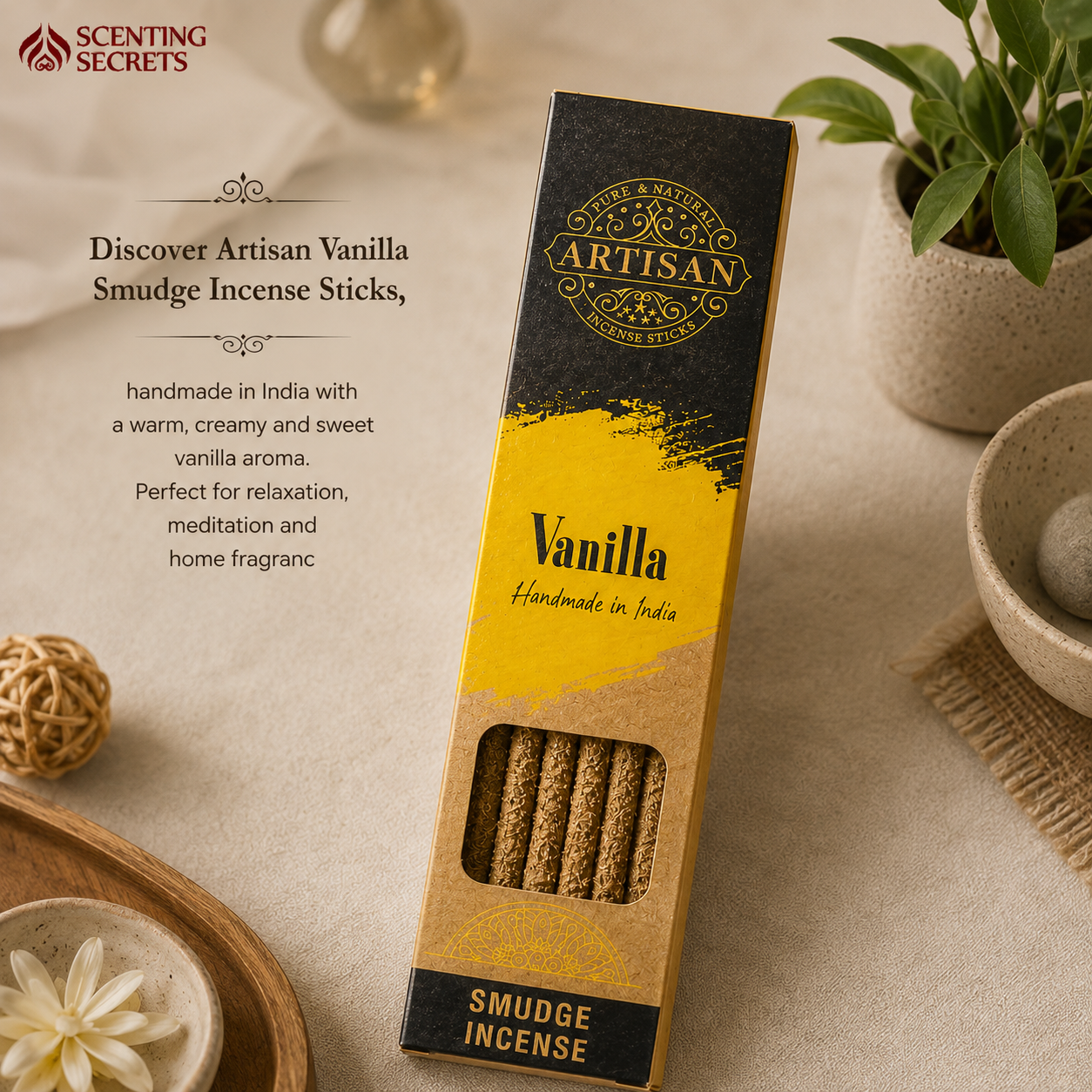 Vanilla Smudge Incense sticks by Artisan
