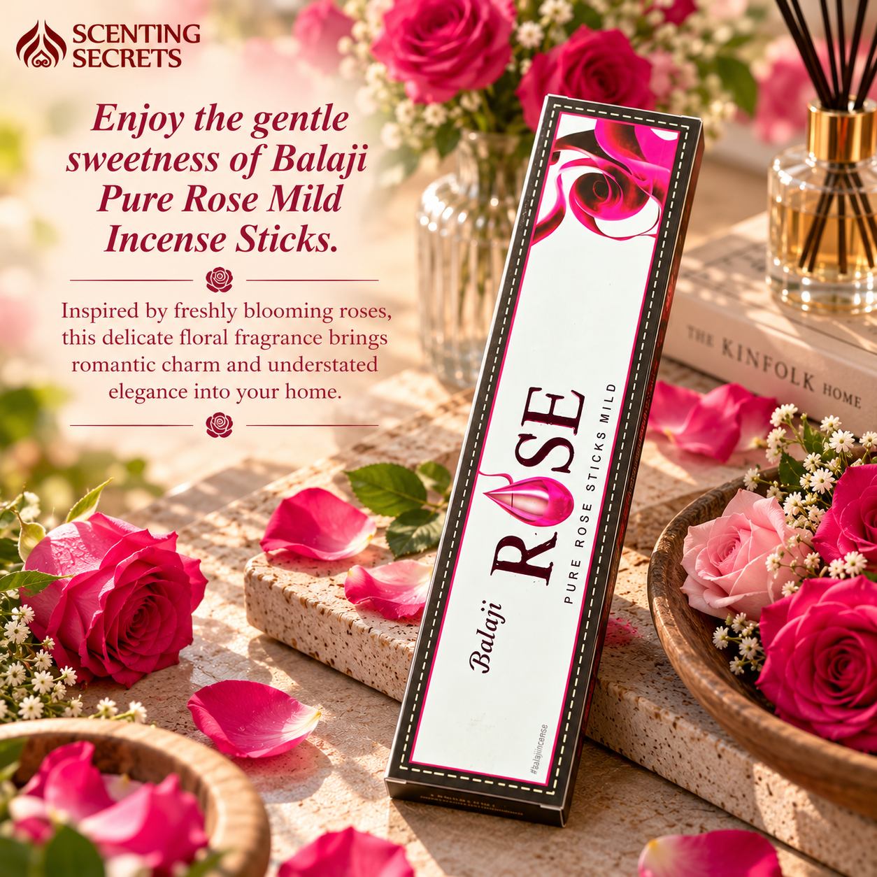 Rose incense sticks by Balaji