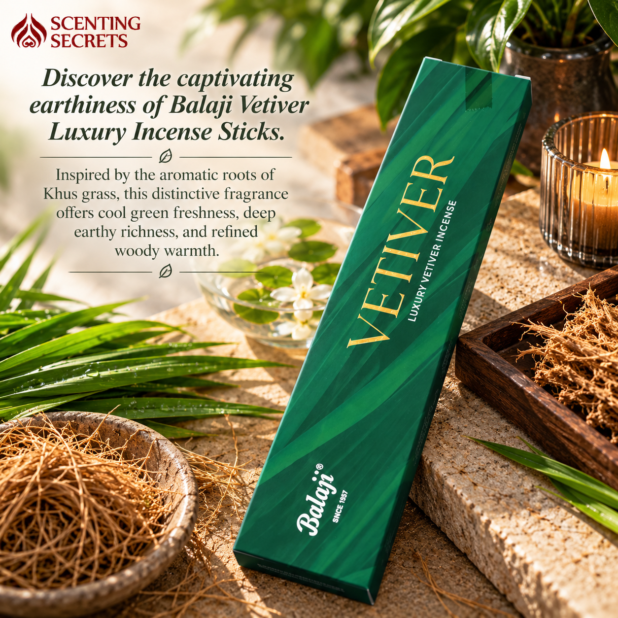 Vetiver incense sticks by Balaji