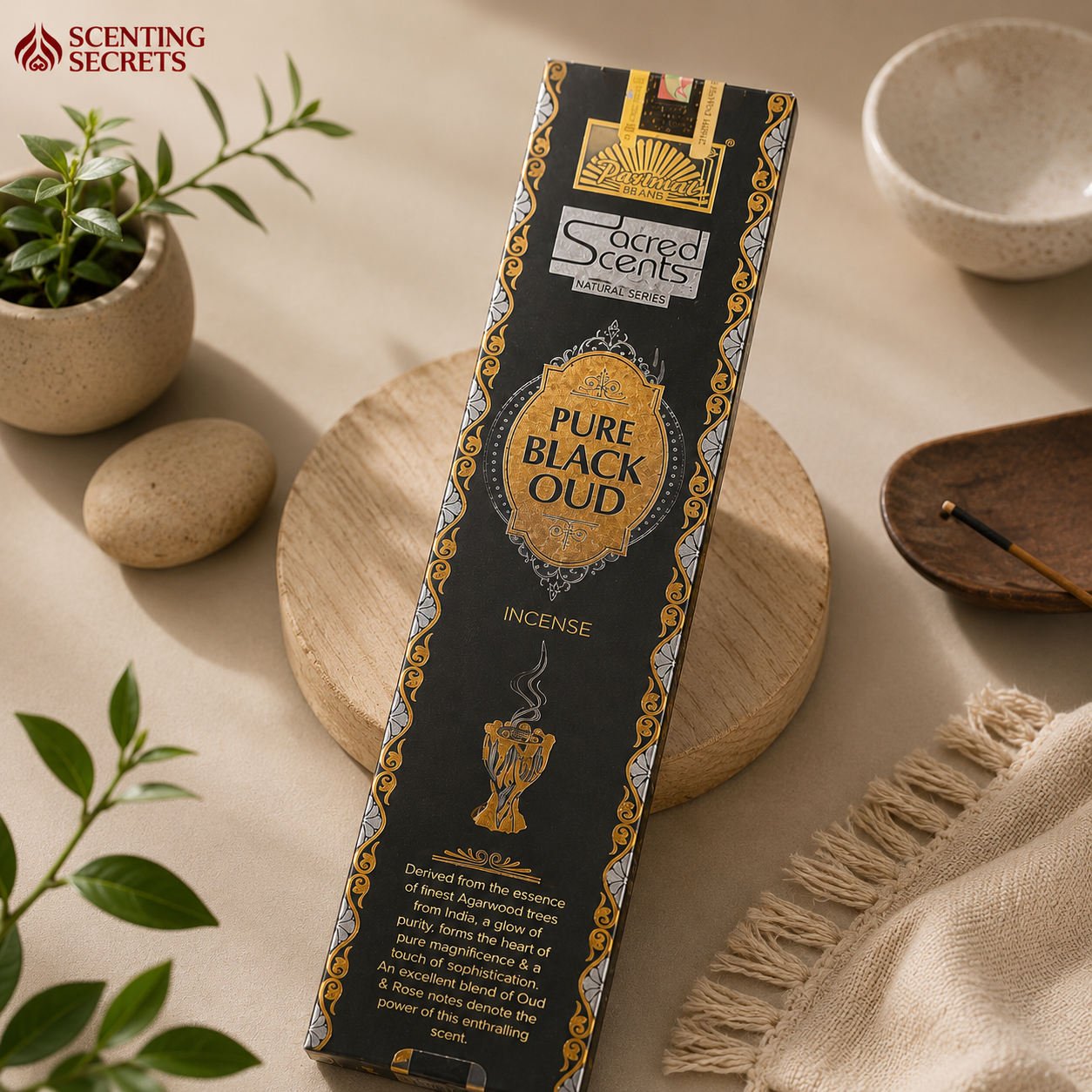 Pure Black oud Incense sticks by Parimal