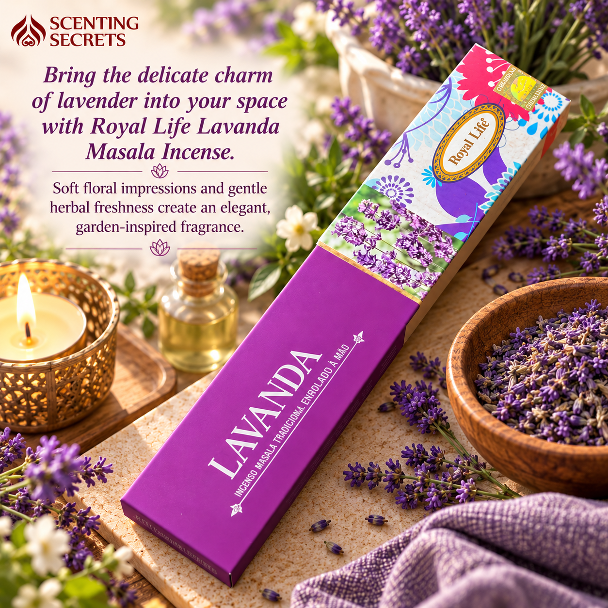 Lavender incense sticks by Pradhan | Royal life collection