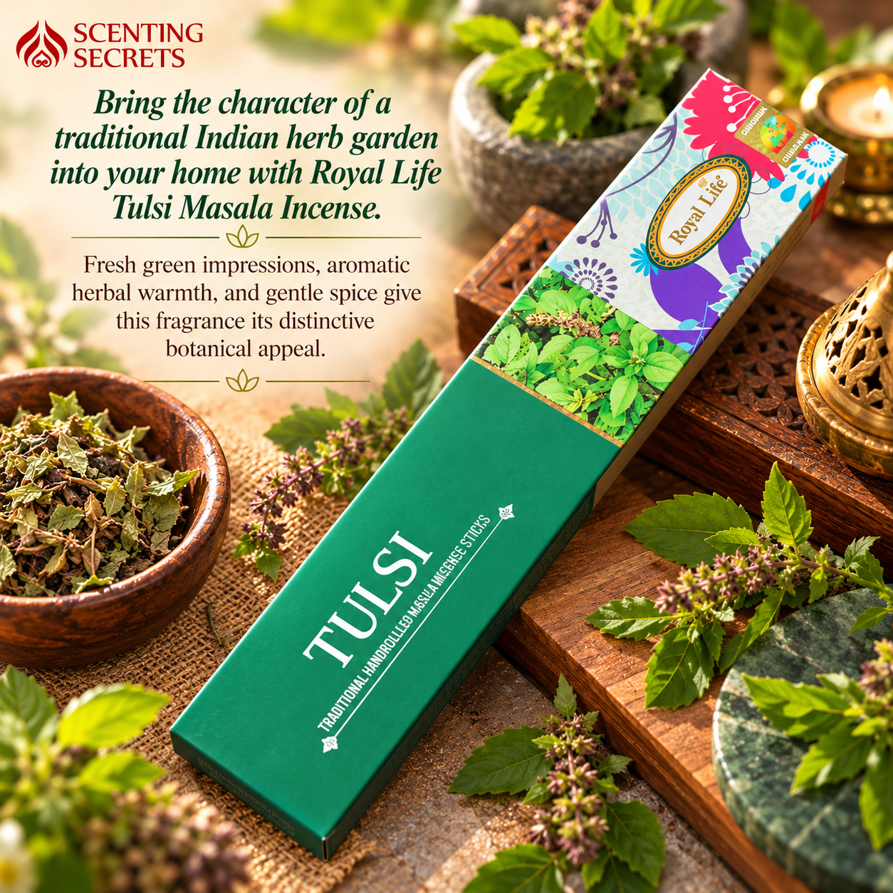 Tulsi incense sticks by Pradhan | Royal life collection