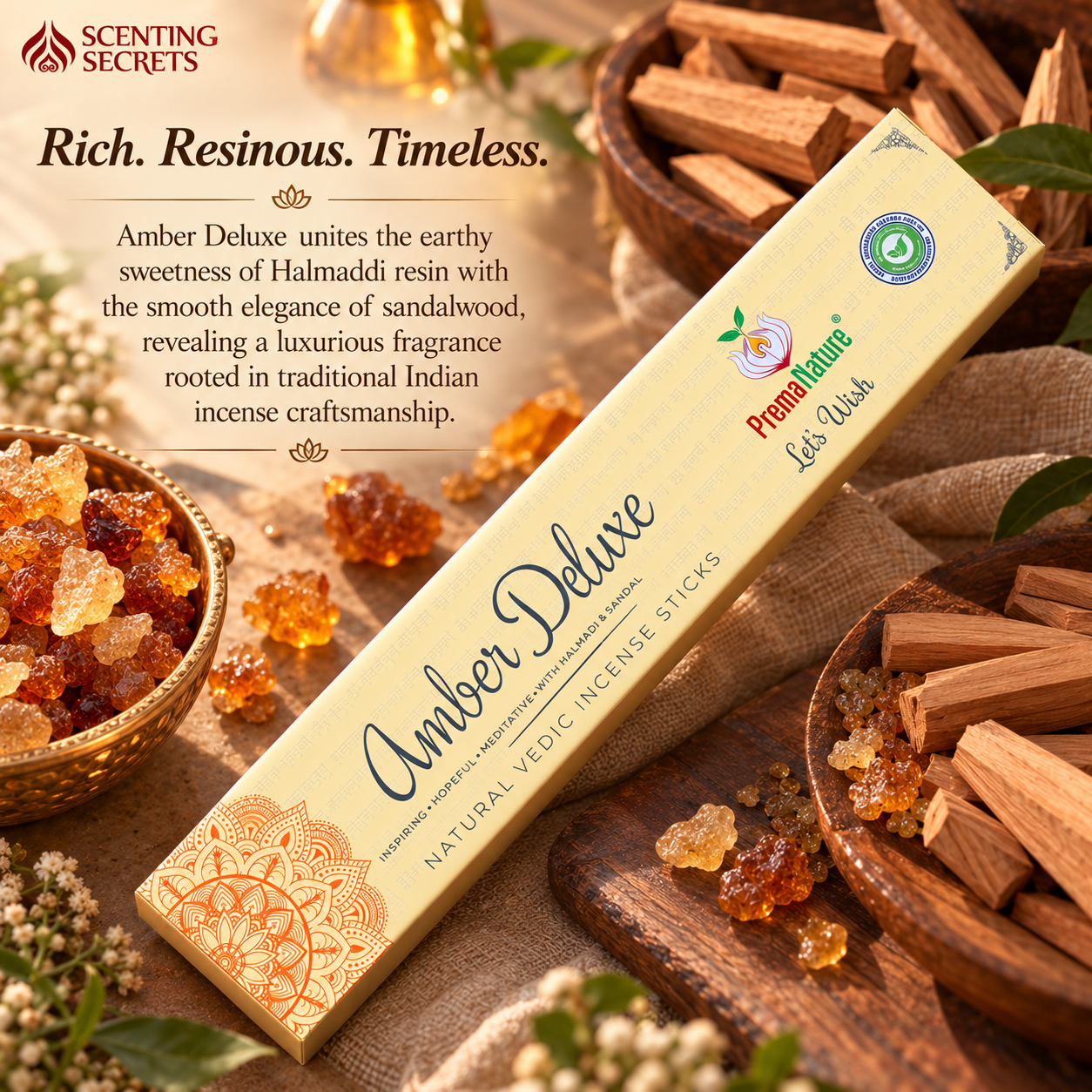 Amber Deluxe Premium Incense sticks by Prema Nature