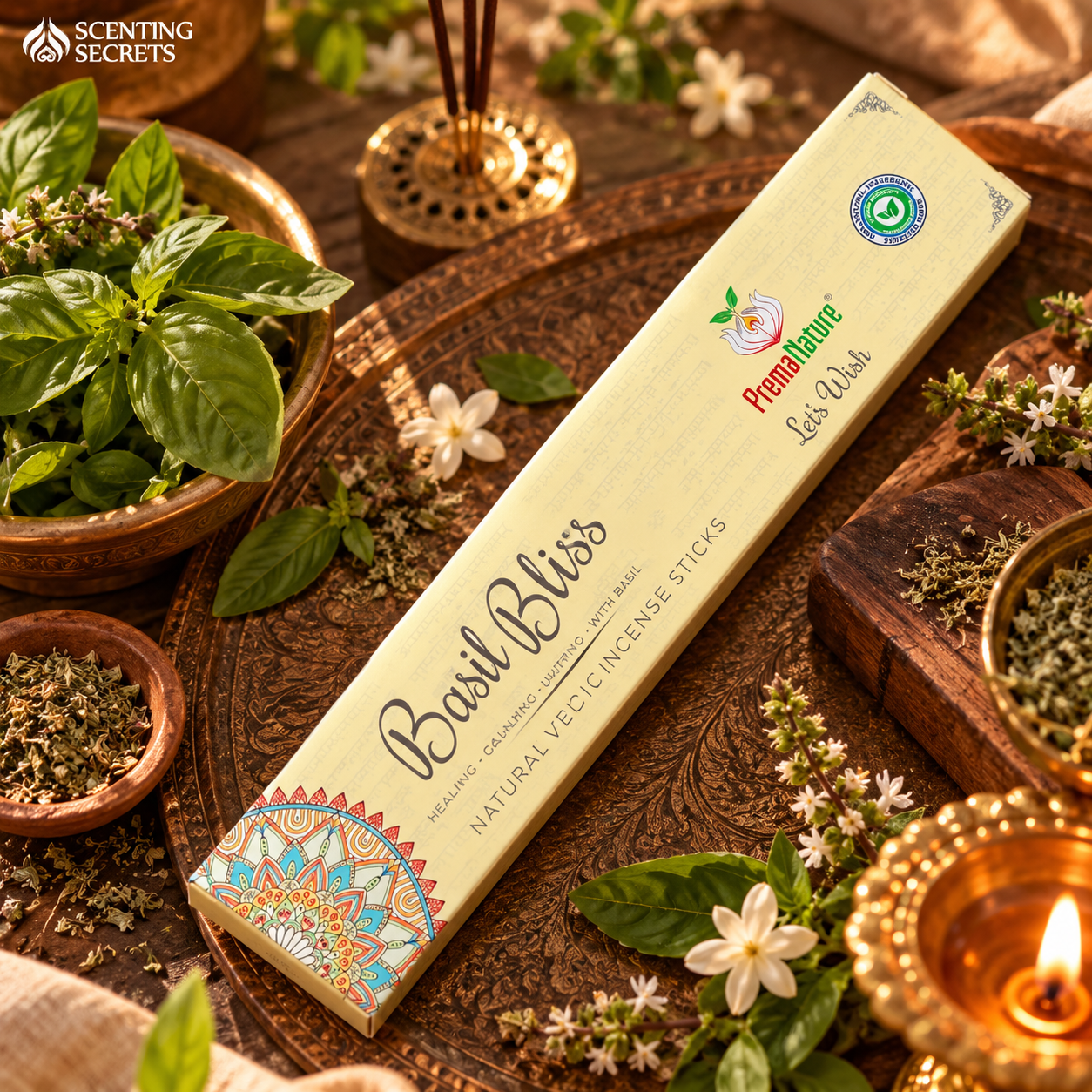 Basil Bliss Premium Incense sticks by Prema Nature