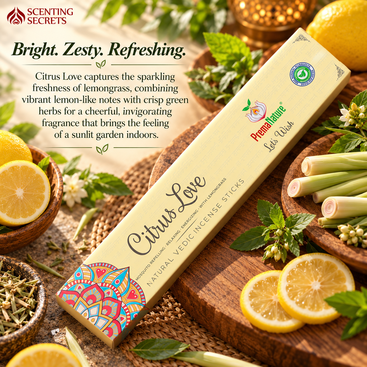 Citrus Love Premium Incense sticks by Prema Nature