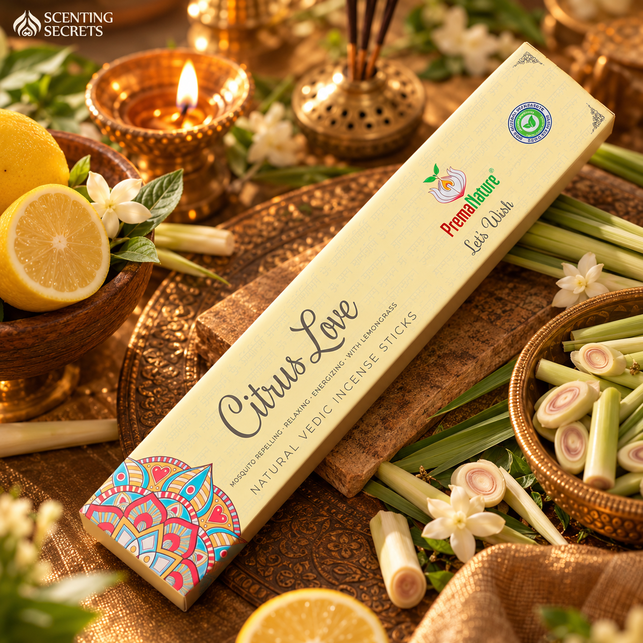 Citrus Love Premium Incense sticks by Prema Nature