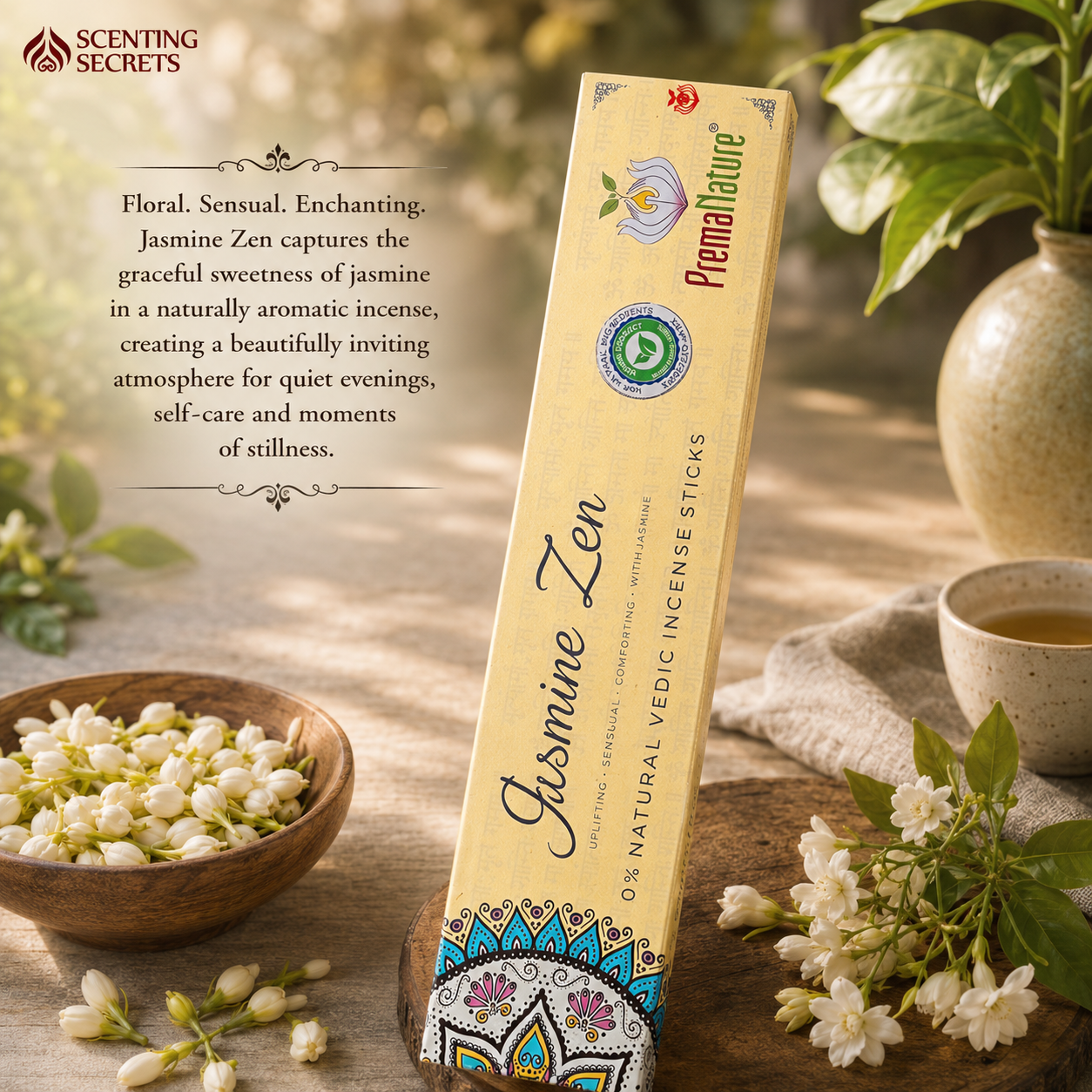 Jasmine Zen Premium Incense sticks by Prema Nature