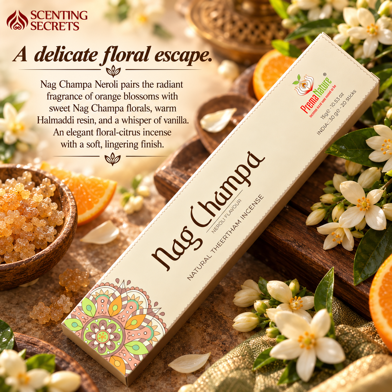 Nag Champa Neroli | Premium Incense sticks | Prema Nature