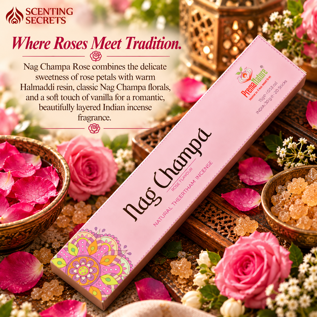 Nag Champa Rose | Premium Incense sticks | Prema Nature
