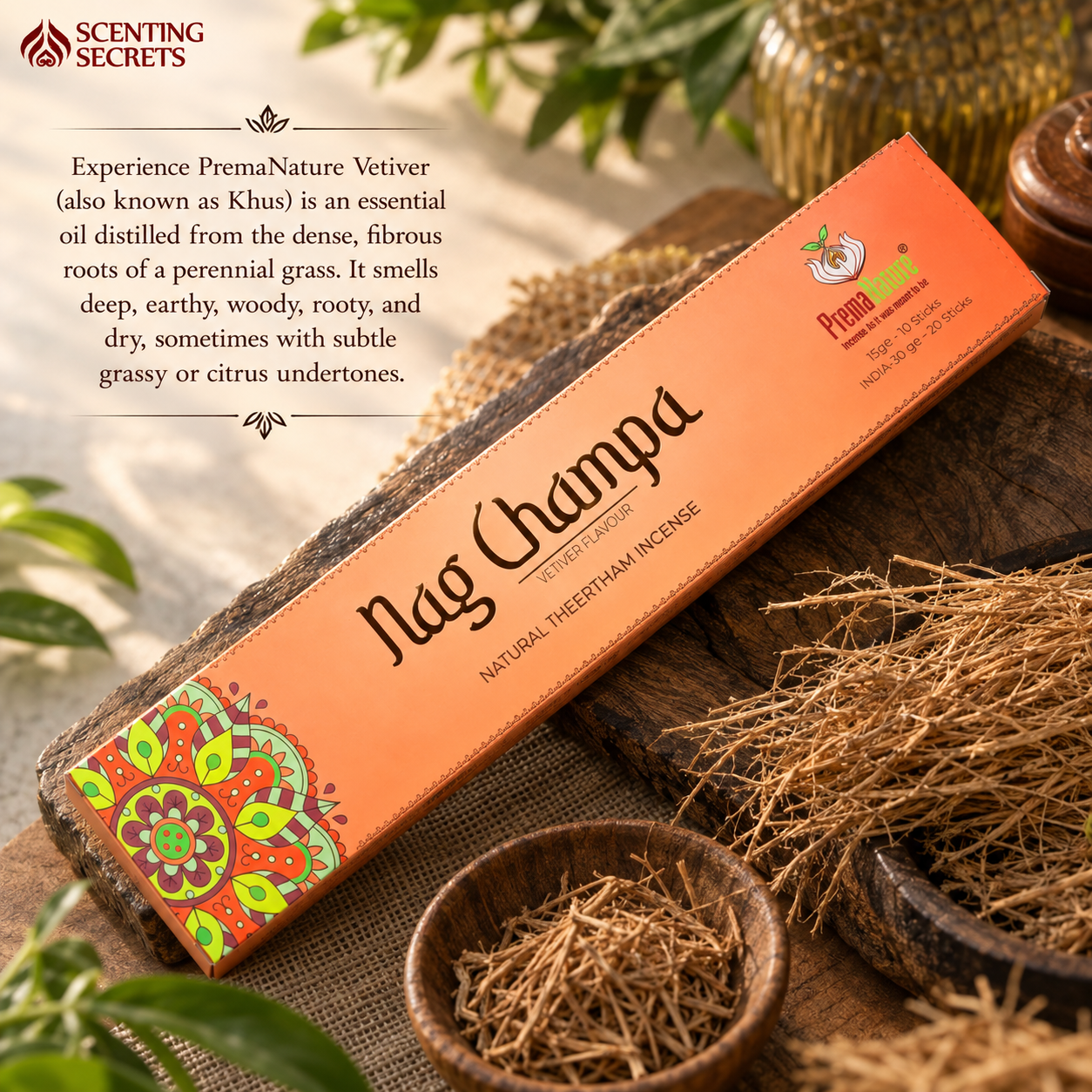 Nag Champa Vetiver | Premium Incense sticks | Prema Nature