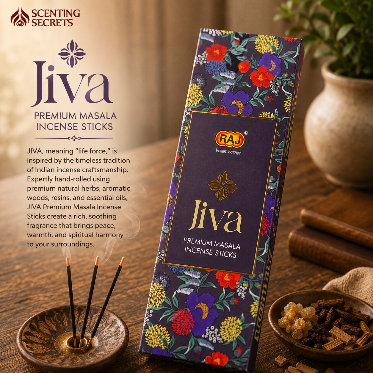 Jiva Premium Incense sticks by Raj Fragrance