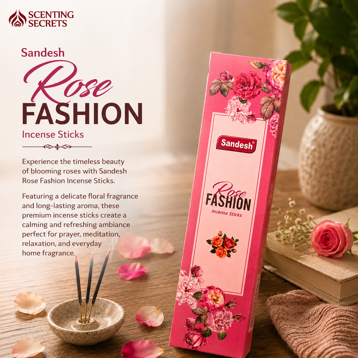 Rose  Fashion Incense sticks by Sandesh