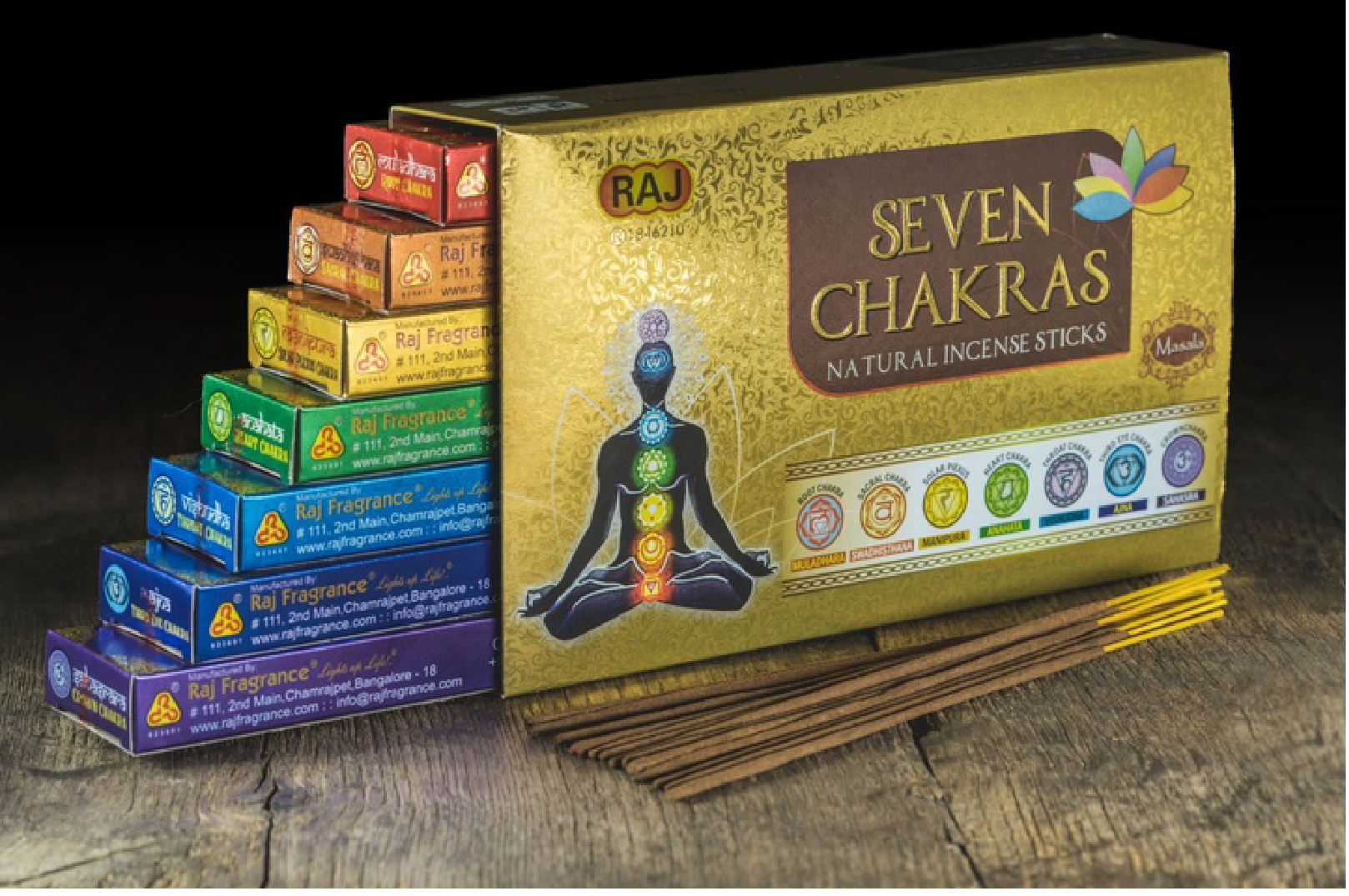 Seven Chakra Premium Incense sticks by Raj Fragrance